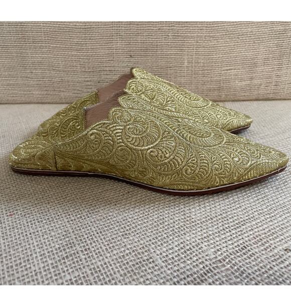 Moroccan, NWOT, Gold babouche‎ slippers, Leather Sole, Handmade, Ladies 8-8.5 - Picture 8 of 10
